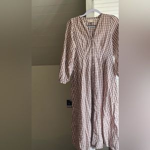 Universal Thread Brown Checkered Midi Dress